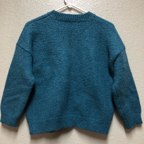 Mickey Mouse Vintage Wool BlueTeal Sweater  Junior Size Small Cartoon Character - Picture 2 of 6
